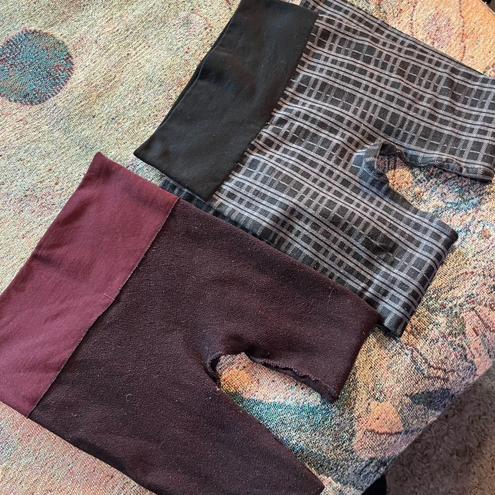 2Pc Shosho Black and Gray Leggings Comfortable and Versatile Sz S/M Set of Two